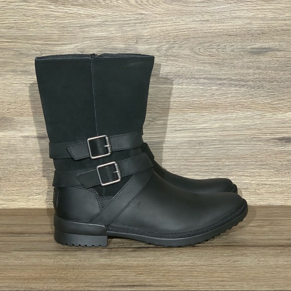 UGG Shoes - UGG Lorna Waterproof Black Leather Boot Sz- 7.5